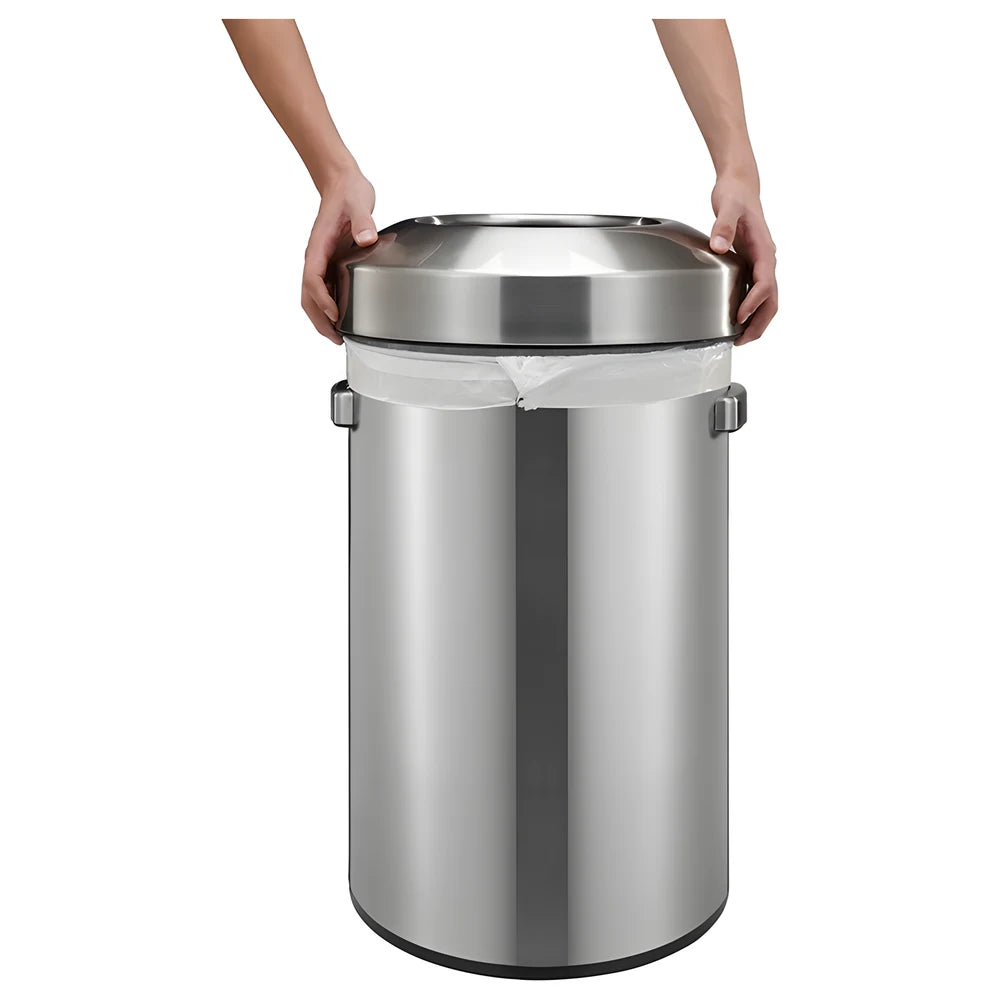 Round Open Stainless Steel Trash Bin 60L - EKO