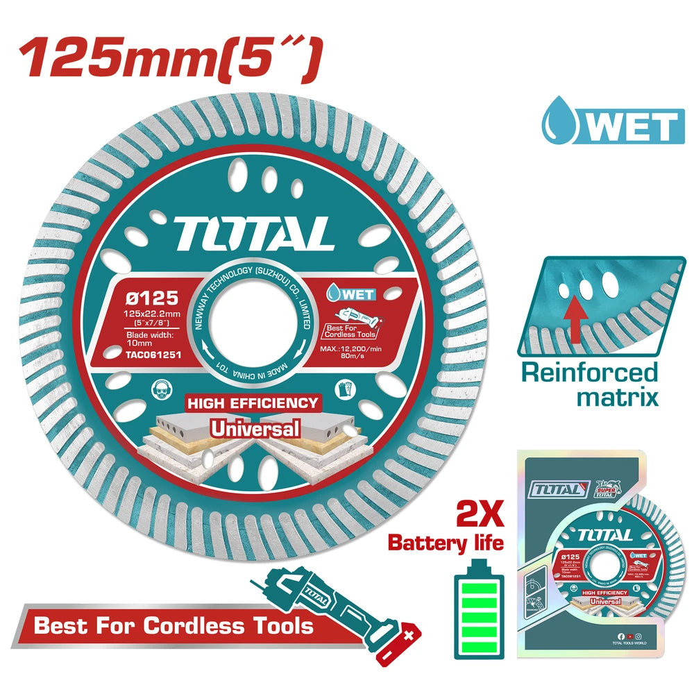 Ultrathin Diamond Disc 125(5'')X22.2mm - TOTAL