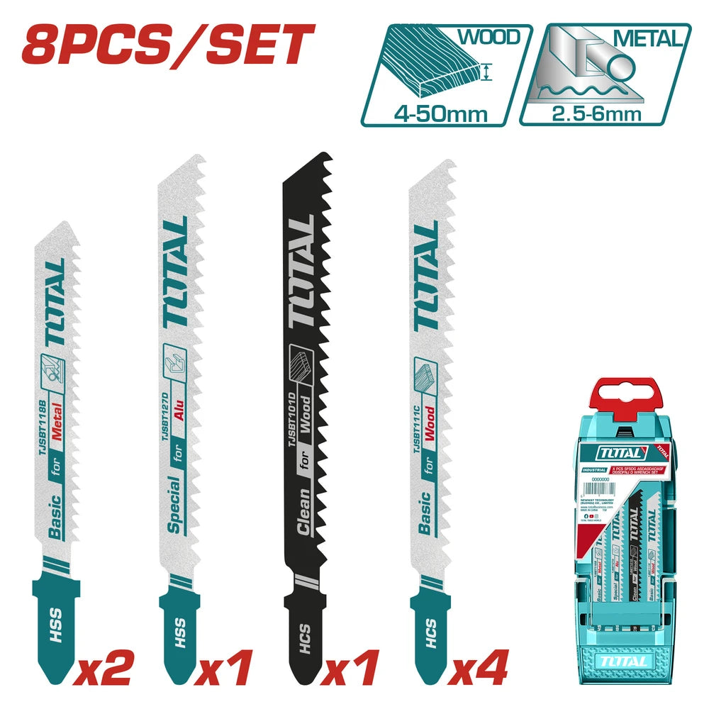 8 Pcs Jig Saw Blades Set - TOTAL