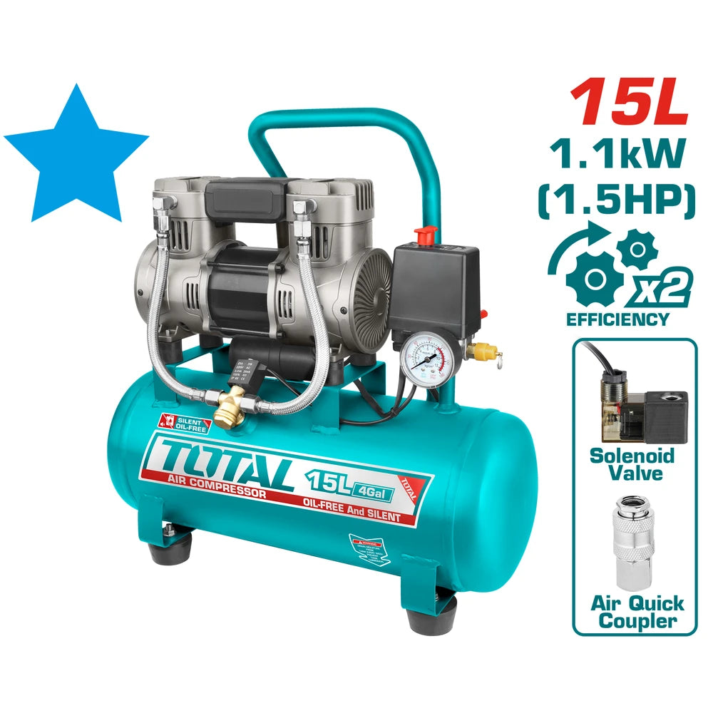 كمبروسر هواء 1100 واط 15 لتر(4Gal) - توتال