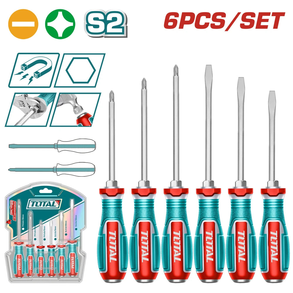 6 Pcs Go-through Screwdriver Set - TOTAL