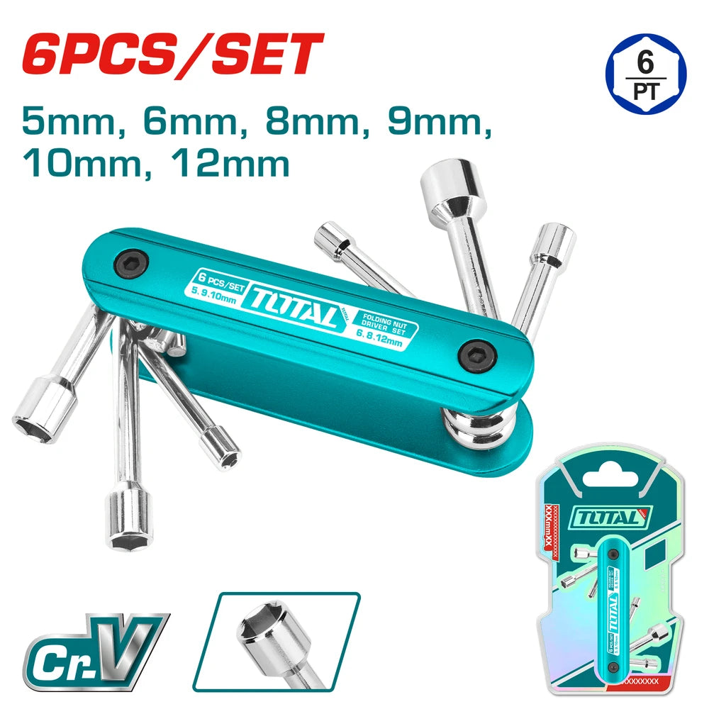 6 Pcs Folding Nut Driver Set - TOTAL