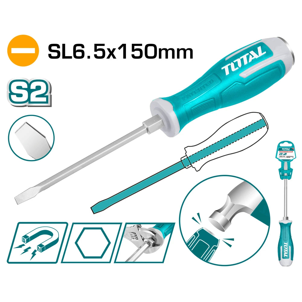 Slotted Go-through Screwdriver 6.5mm - TOTAL