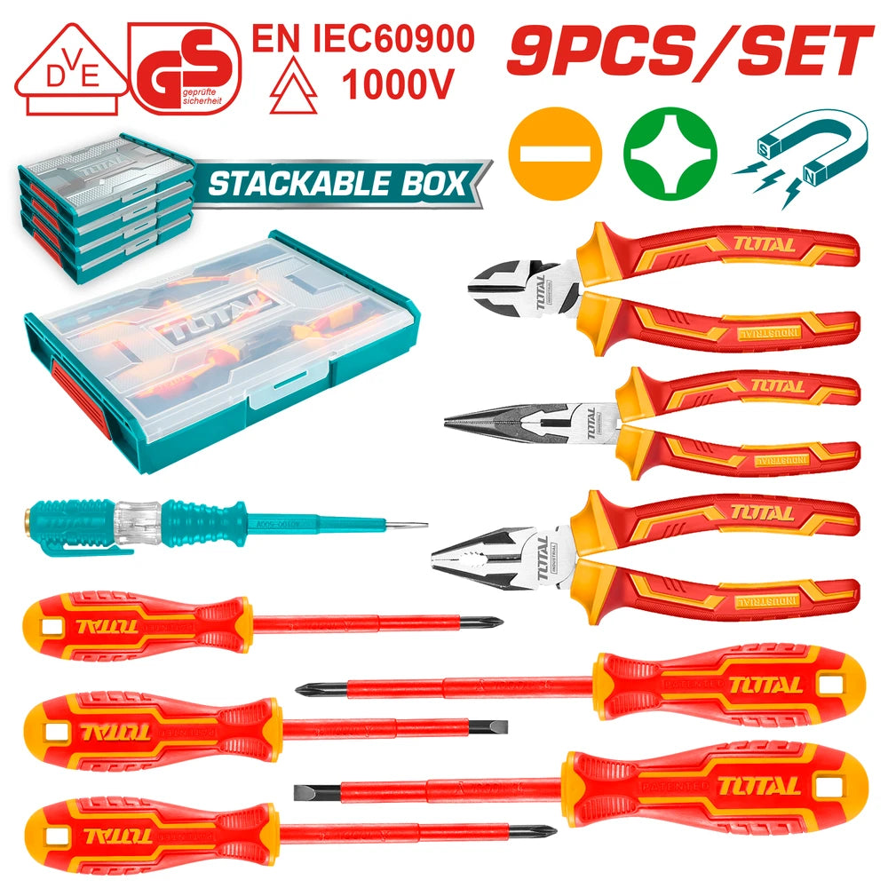 9 Pcs Insulated Hand Tools Set - TOTAL