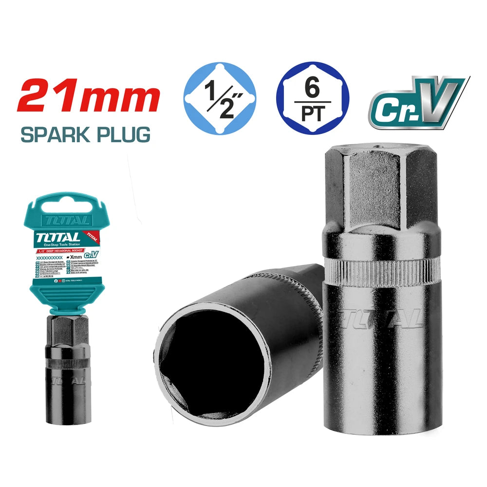 1/2" Spark Plug Socket 21mm - TOTAL