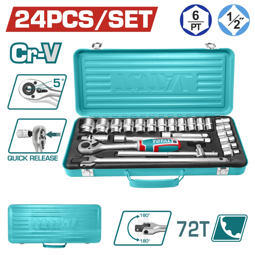 24 Pcs 1/2" Socket Set - TOTAL