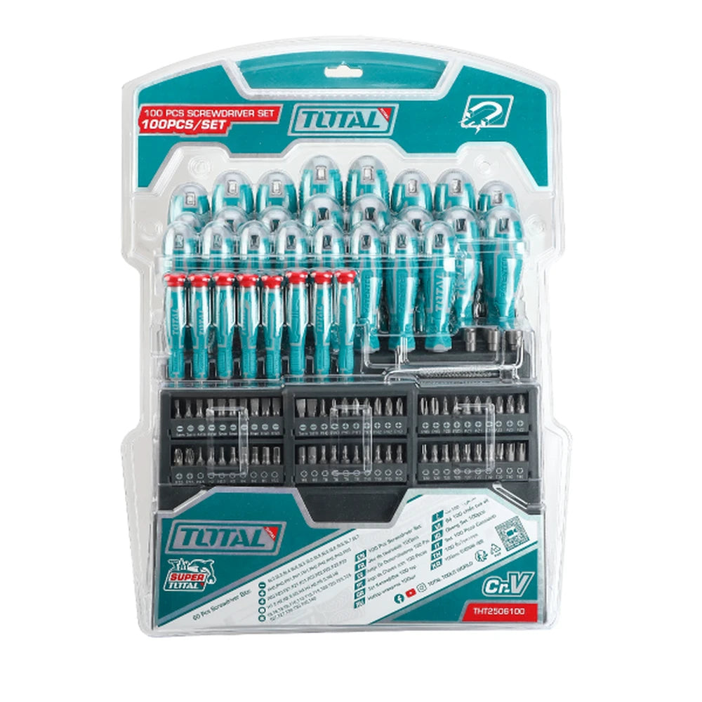 100 Pcs Screwdriver Set - TOTAL