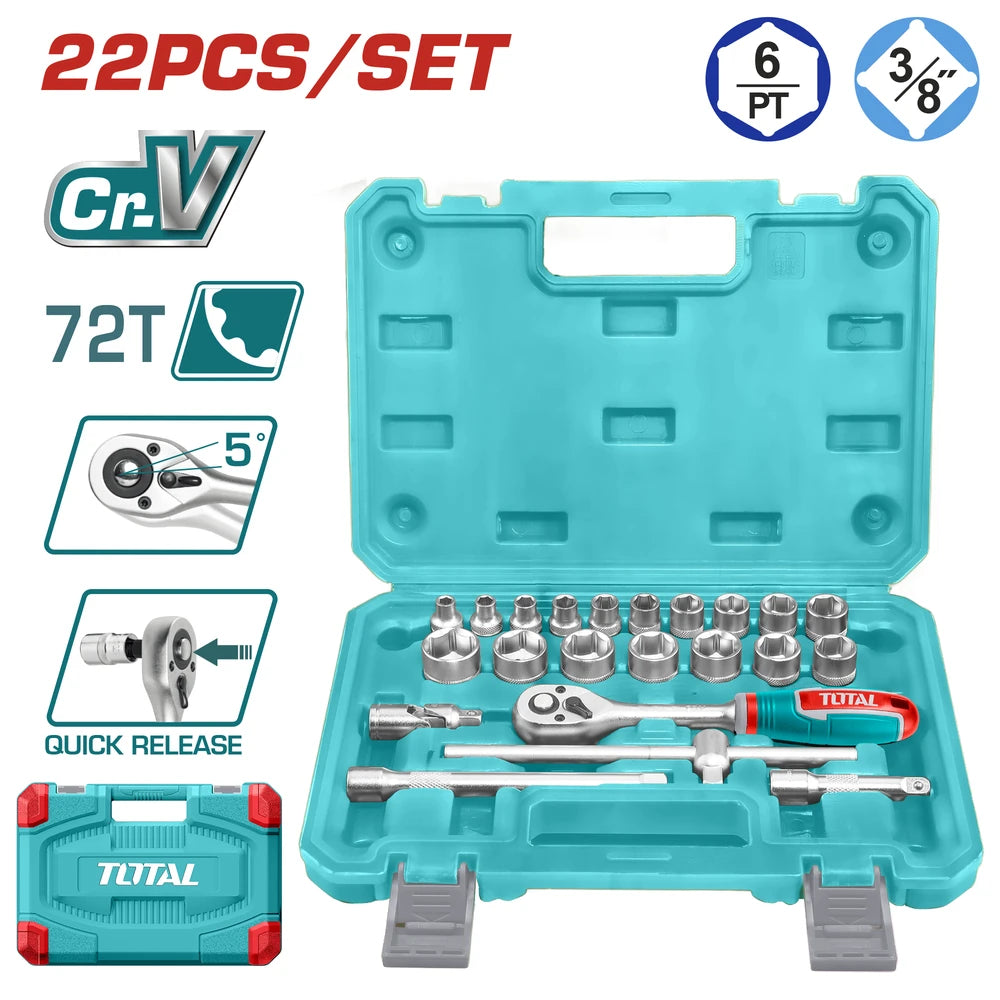 22 Pcs 3/8" Socket Set - TOTAL