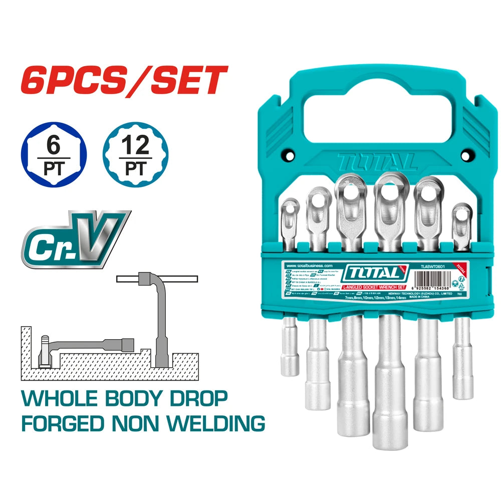 L-angled Socket Wrench Set 7mm 8mm 10mm 12mm 13mm 14mm - TOTAL