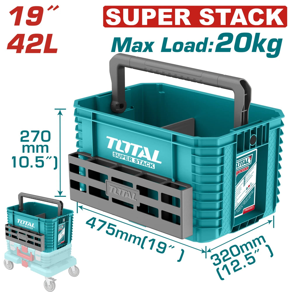 19" Stackable Plastic Tools Tote - TOTAL