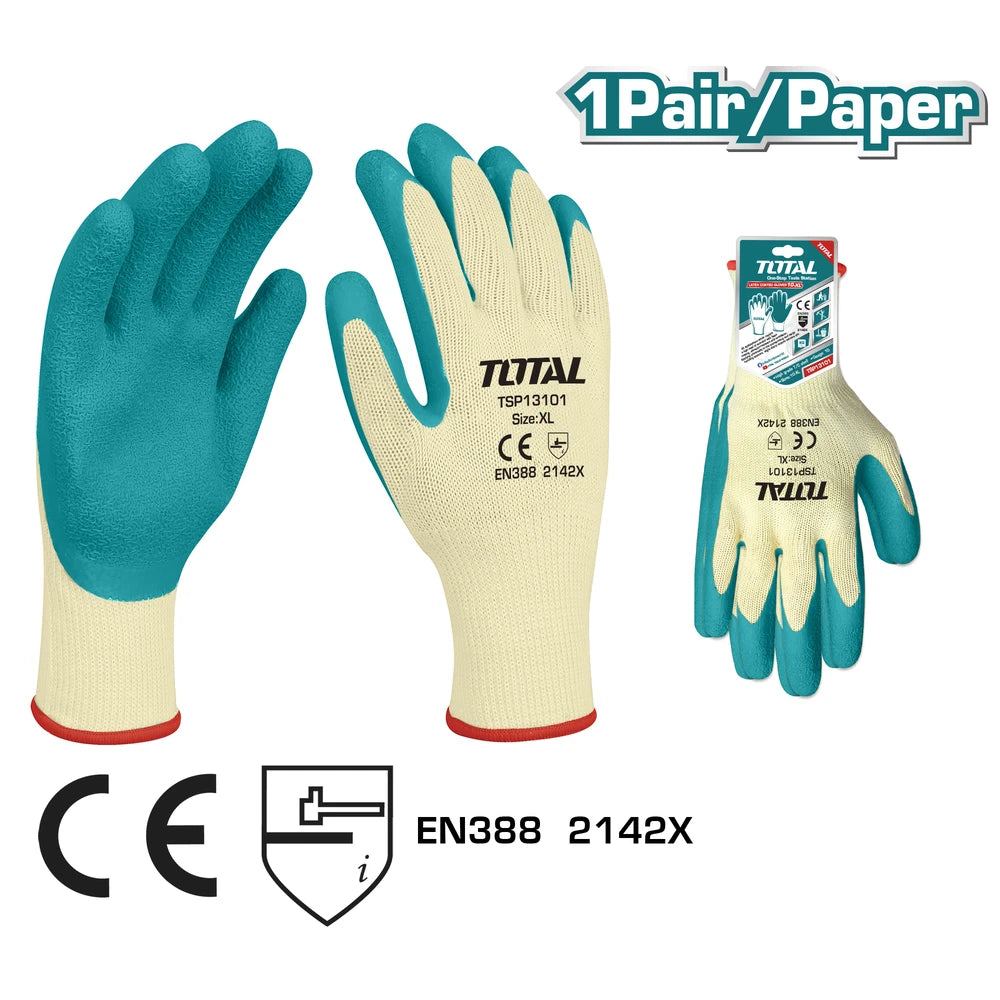 Cotton Gloves with Latex Palm - TOTAL
