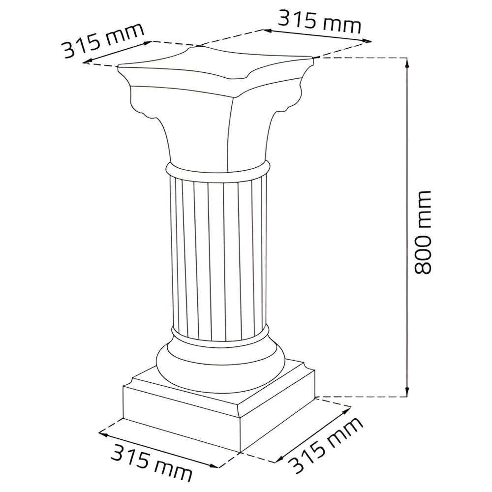 Antique-Style Plastic Column Terracotta