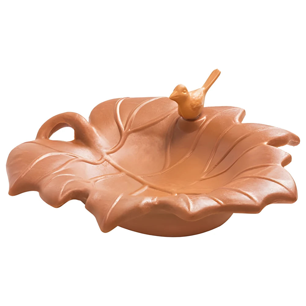 Large Leaf Bird Bath Terracotta