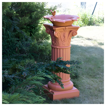 Large Leaf Bird Bath Terracotta