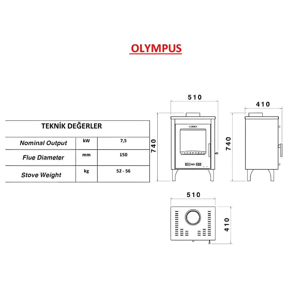 Olympus Wood Stove - Hosseven