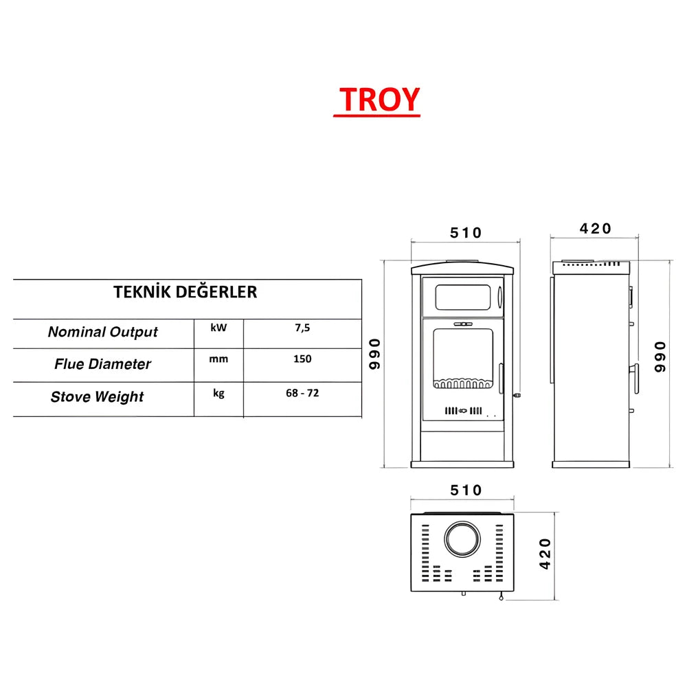 Troy Wood Stove - Hosseven