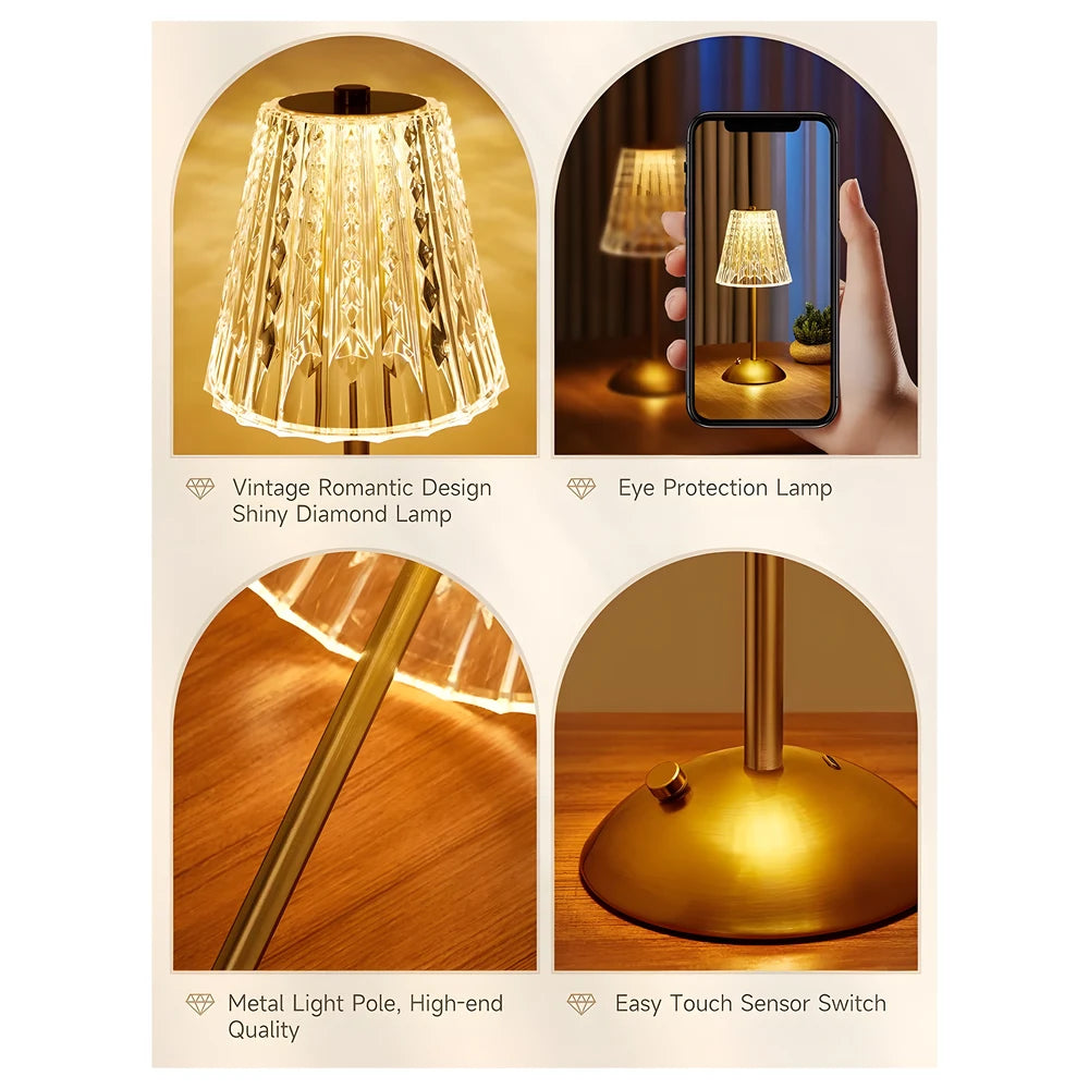 Rechargeable Touch Crystal Lamp