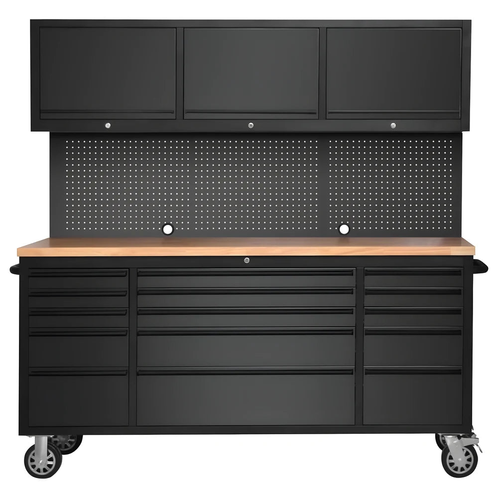 72" Mobile Workbench Tool Chest 15 Drawers - Copper Tailor