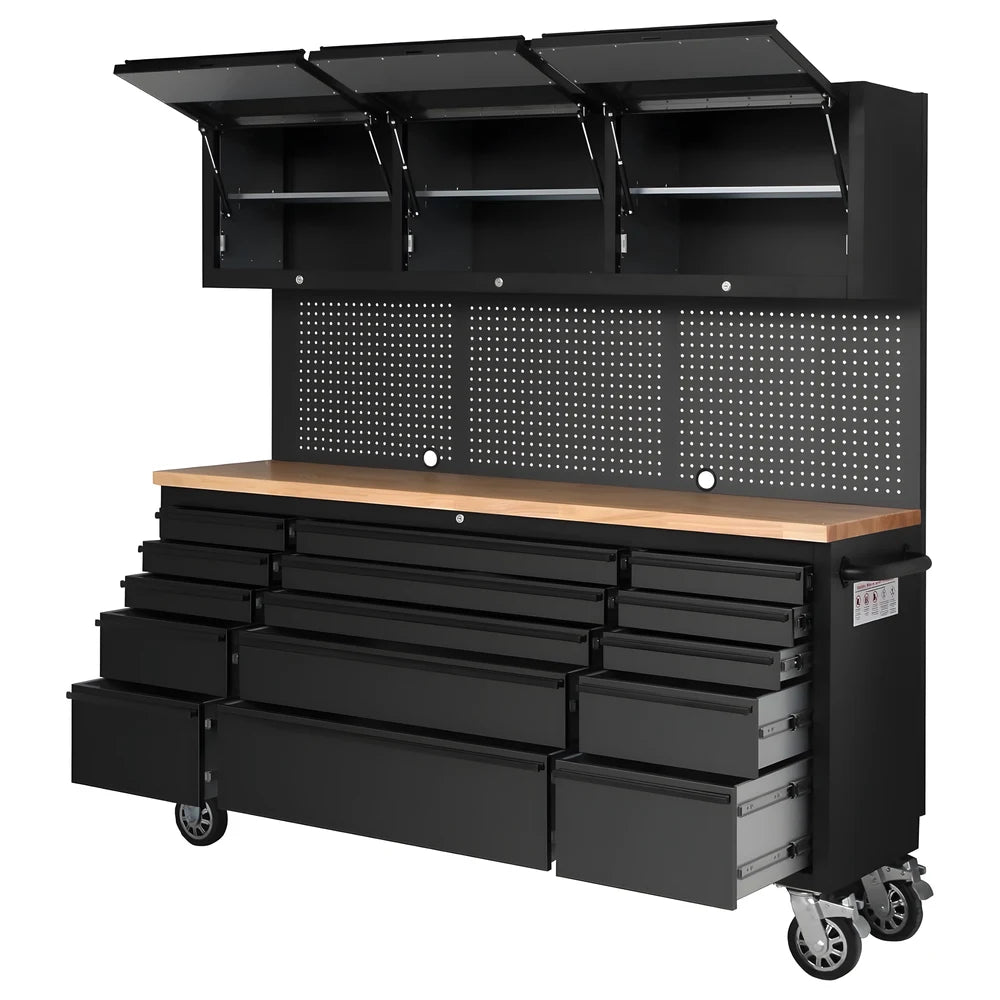72" Mobile Workbench Tool Chest 15 Drawers - Copper Tailor