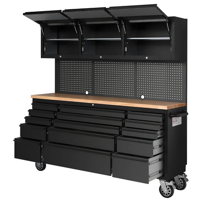 72" Mobile Workbench Tool Chest 15 Drawers - Copper Tailor