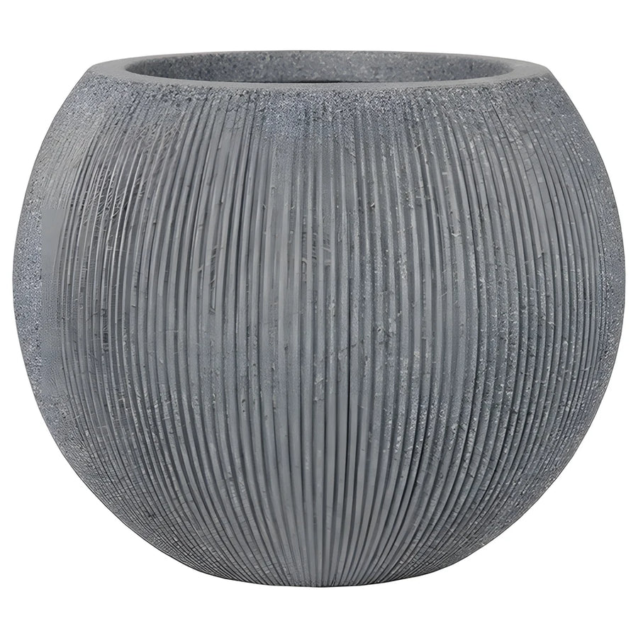 Nature Ridged Bowl Planter Grey