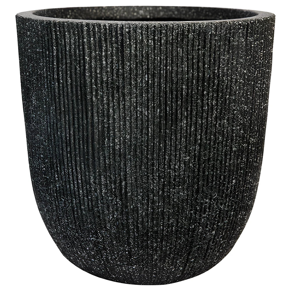 Nature Ridged Planter Mediterranean Black