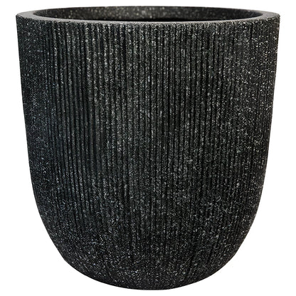 Nature Ridged Planter Mediterranean Black