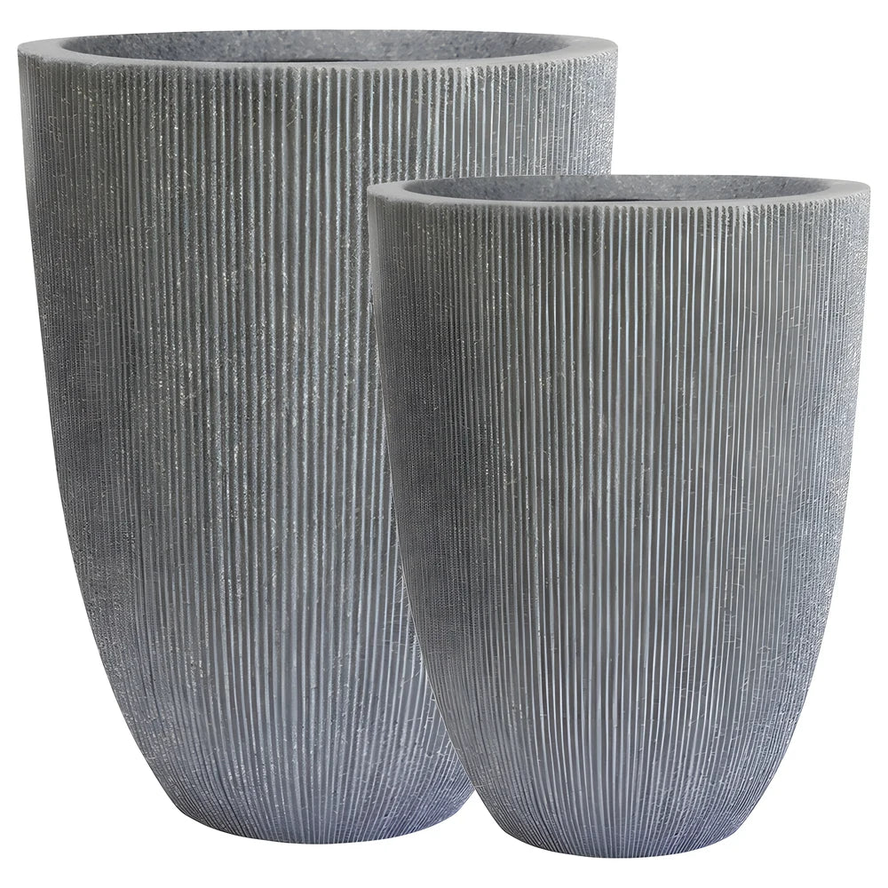 Nature Ridged Vase Grey