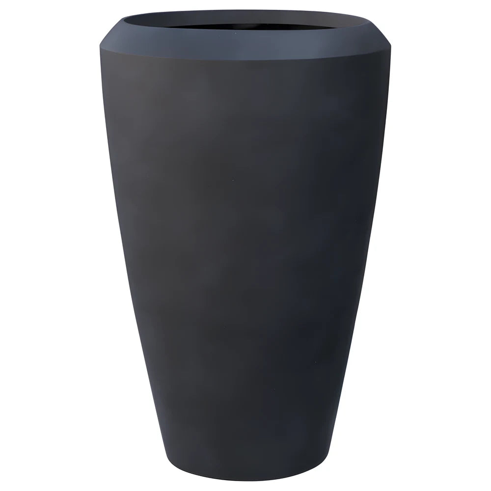 Linford Tall Round Planter Coal Black