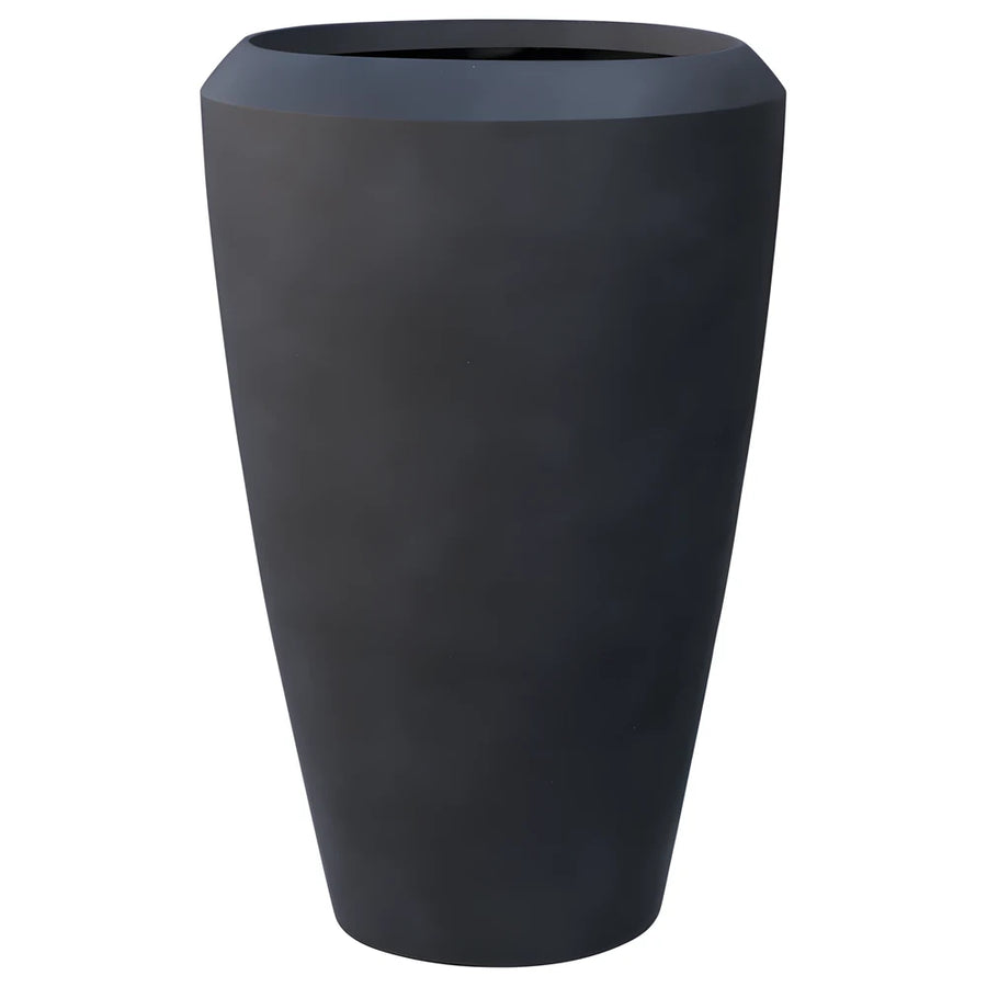 Linford Tall Round Planter Coal Black