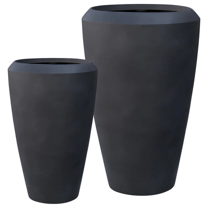 Linford Tall Round Planter Coal Black
