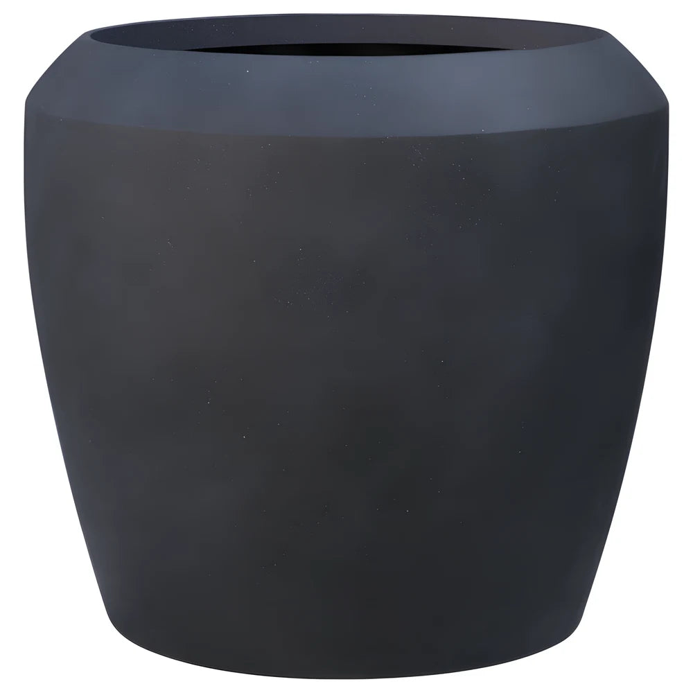 Linford Low Round Planter Coal Black