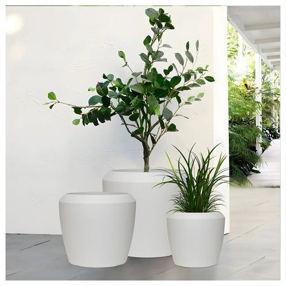 Linford Low Round Planter Cement Grey