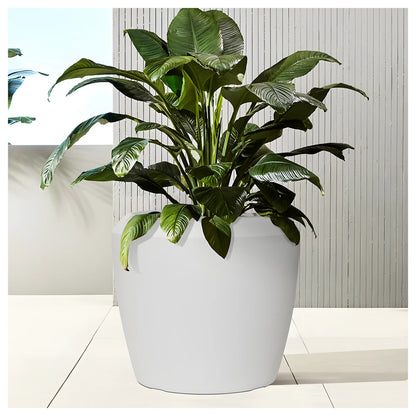 Linford Low Round Planter Chalk Beige