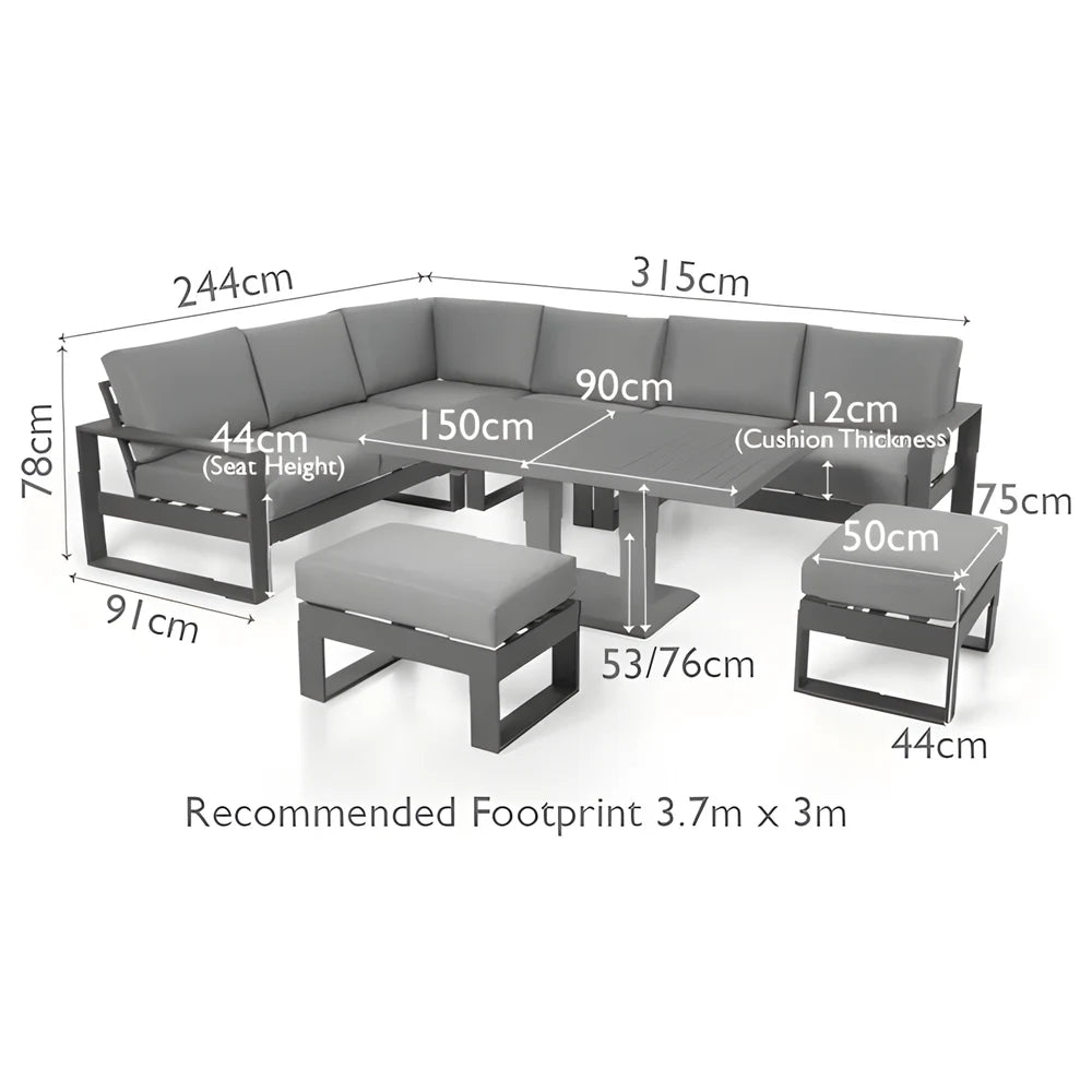 Amalfi Large Corner Dining Set - Maze