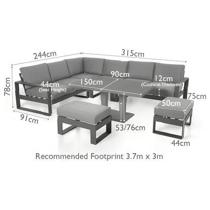 Amalfi Large Corner Dining Set - Maze