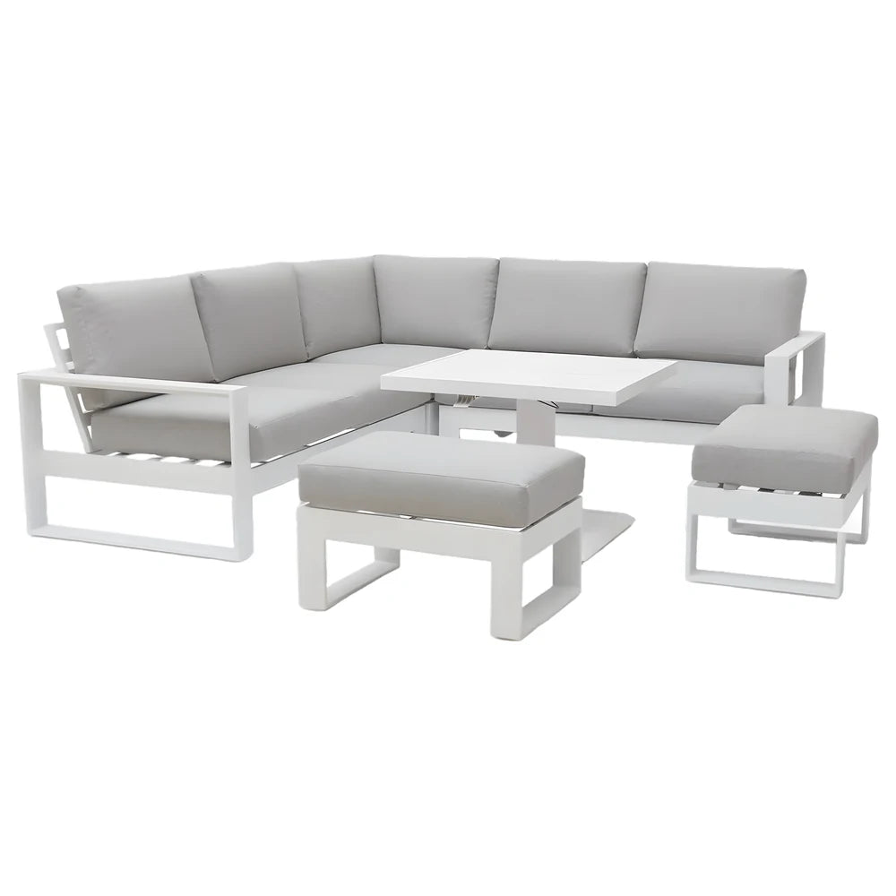 Amalfi Square Corner Dining Set White - Maze