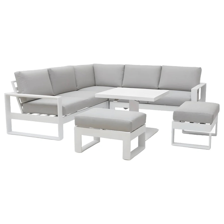 Amalfi Square Corner Dining Set White - Maze