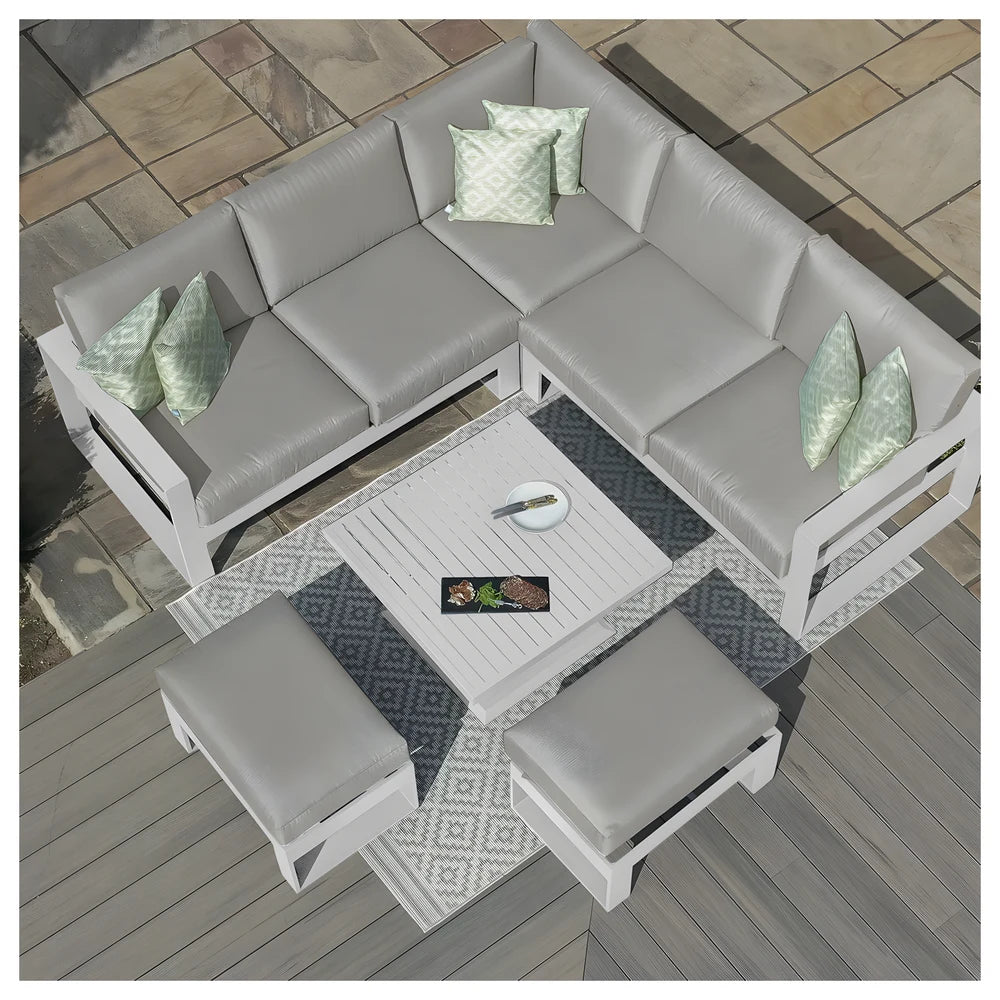 Amalfi Square Corner Dining Set White - Maze
