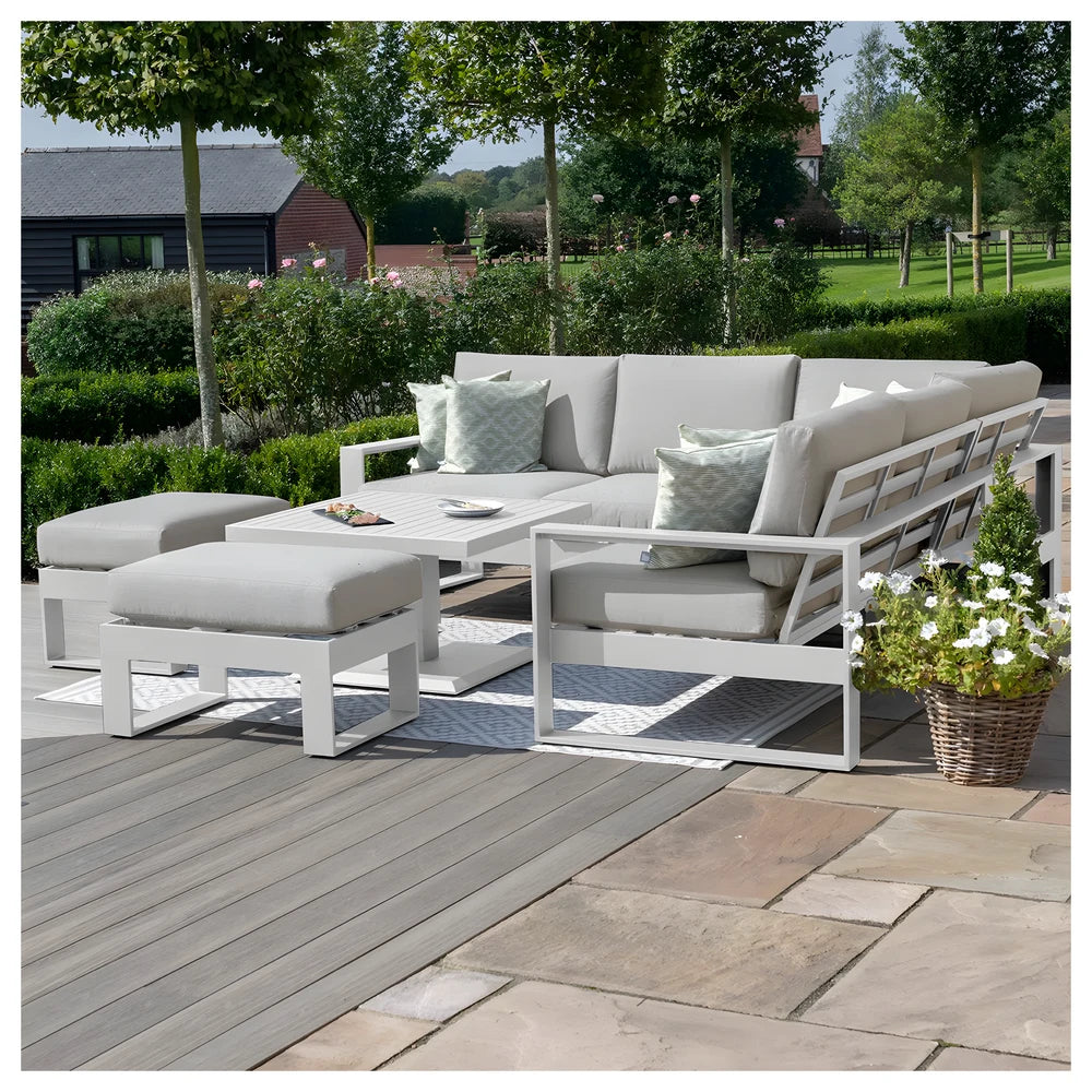 Amalfi Square Corner Dining Set White - Maze