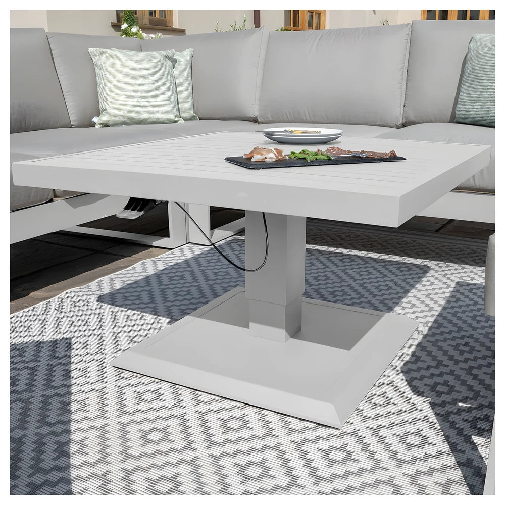 Amalfi Square Corner Dining Set White - Maze