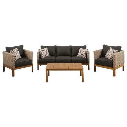 Aluminum Outdoor Sofa Set with Woven Arms