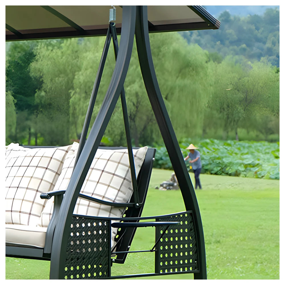 3-Seat Swing with Solar LED Roof
