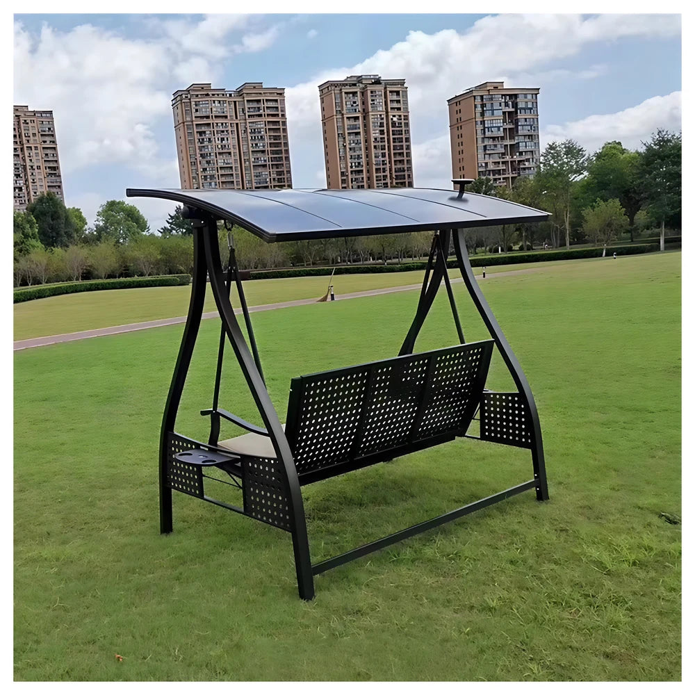 3-Seat Swing with Solar LED Roof