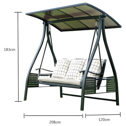 3-Seat Swing with Solar LED Roof