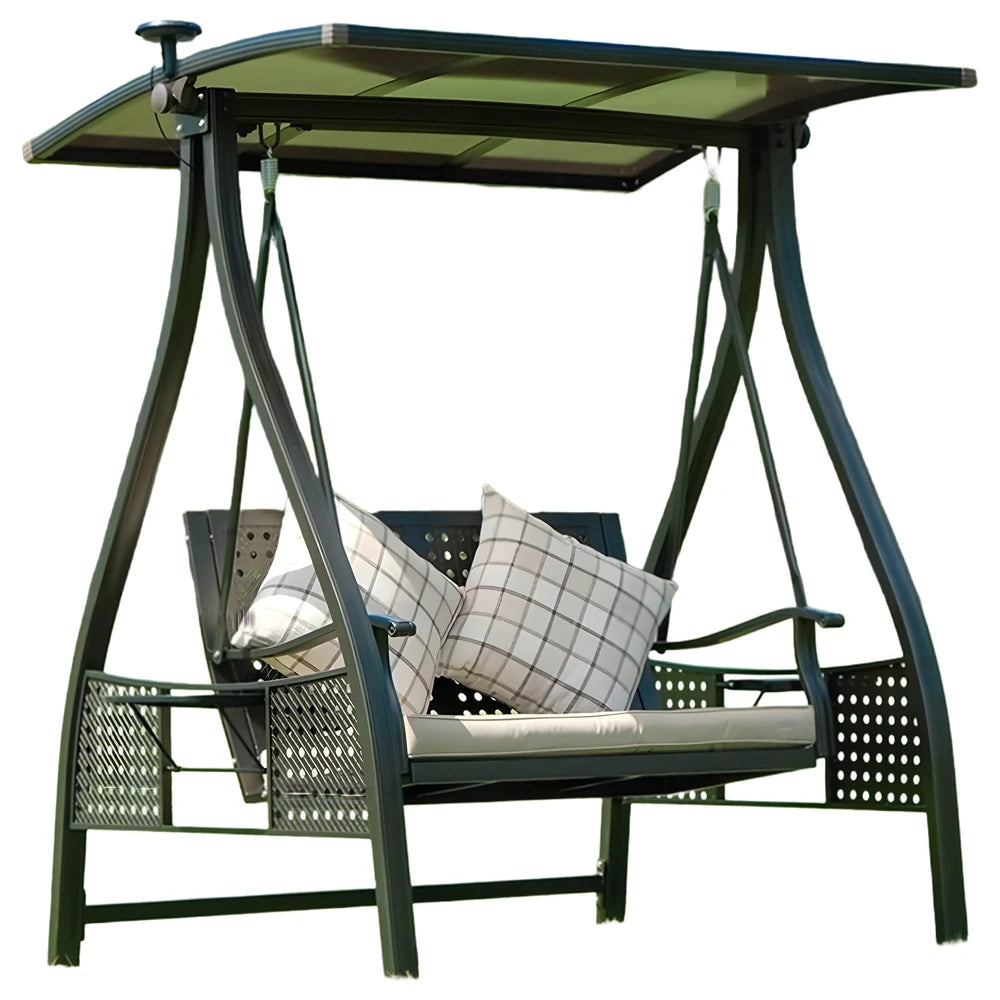 2-Seat Swing with Solar LED Roof