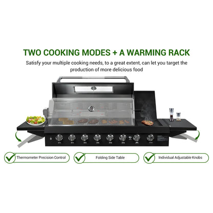 6-Burner Gas Grill with Side Shelf