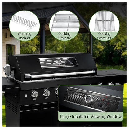 6-Burner Gas Grill with Side Shelf