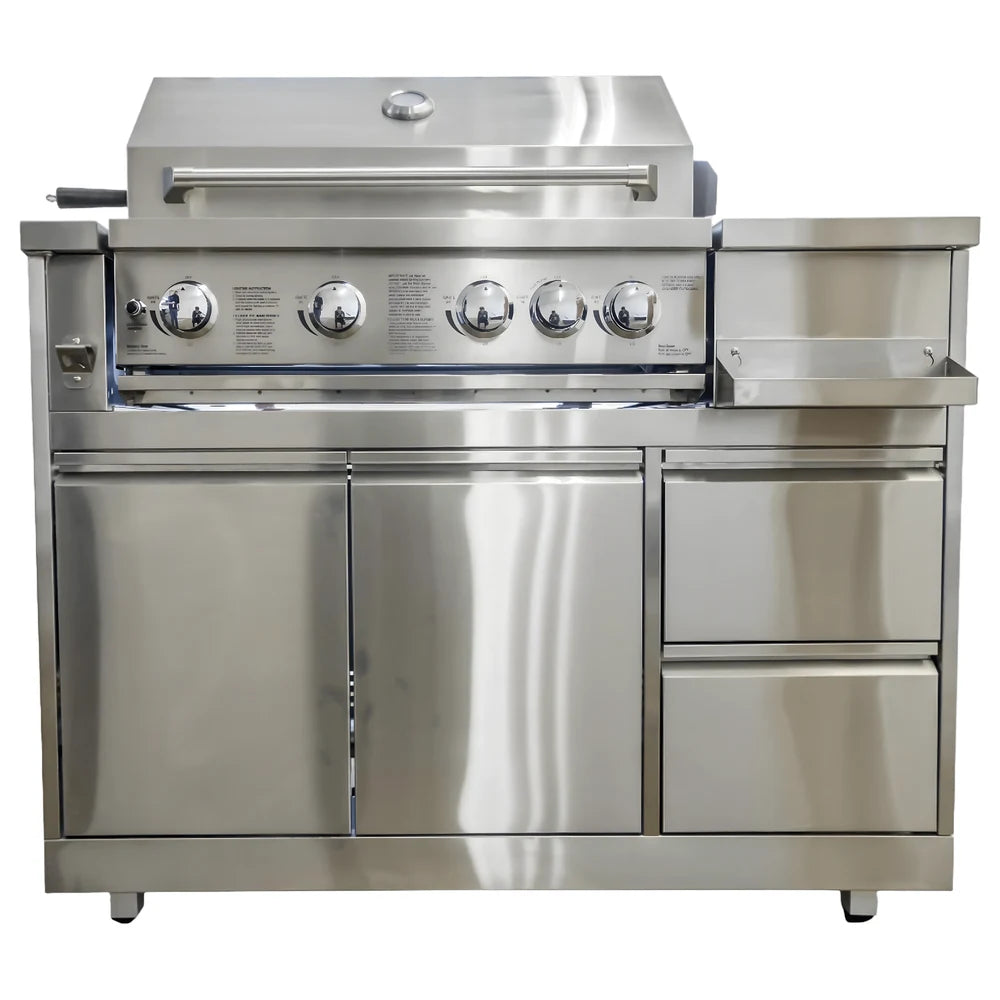 5-Burner Stainless Gas Grill with Rotisserie