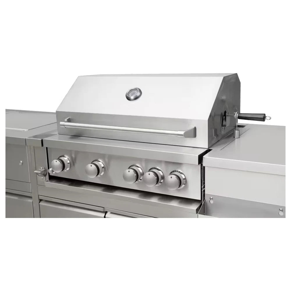 5-Burner Stainless Gas Grill with Rotisserie